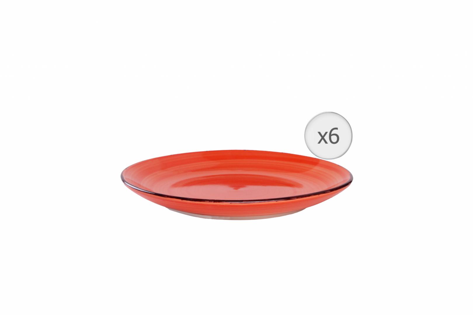 SET 6 FARFURII DESERT, CERAMICA 19 CM, GALA ORANGE, ART