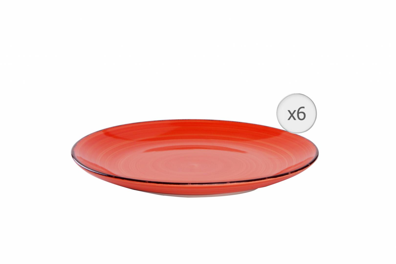 SET 6 FARFURII INTINSE, CERAMICA 27 CM, GALA ORANGE, ART