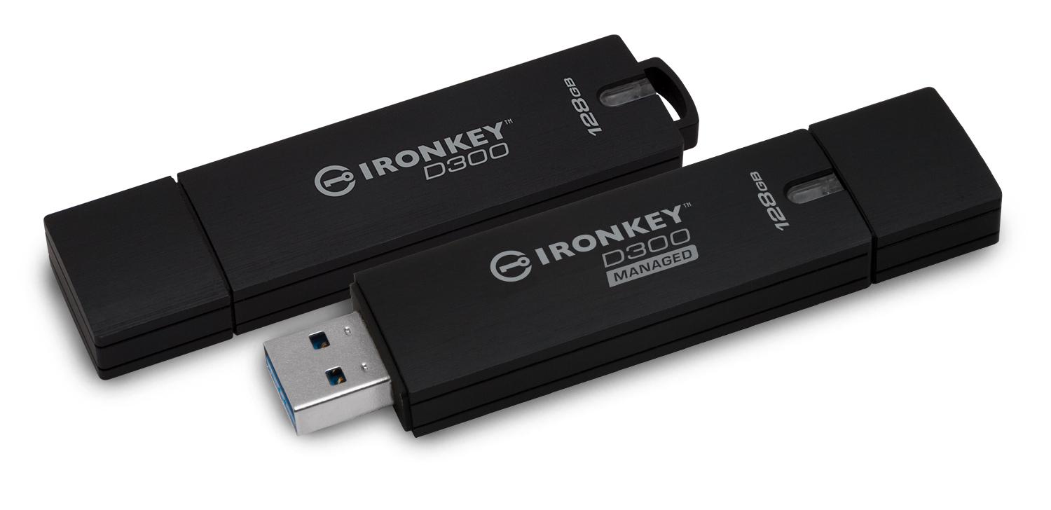 Memorie USB Flash Drive Kingston, 128GB, IronKey D300 Managed Encrypted,