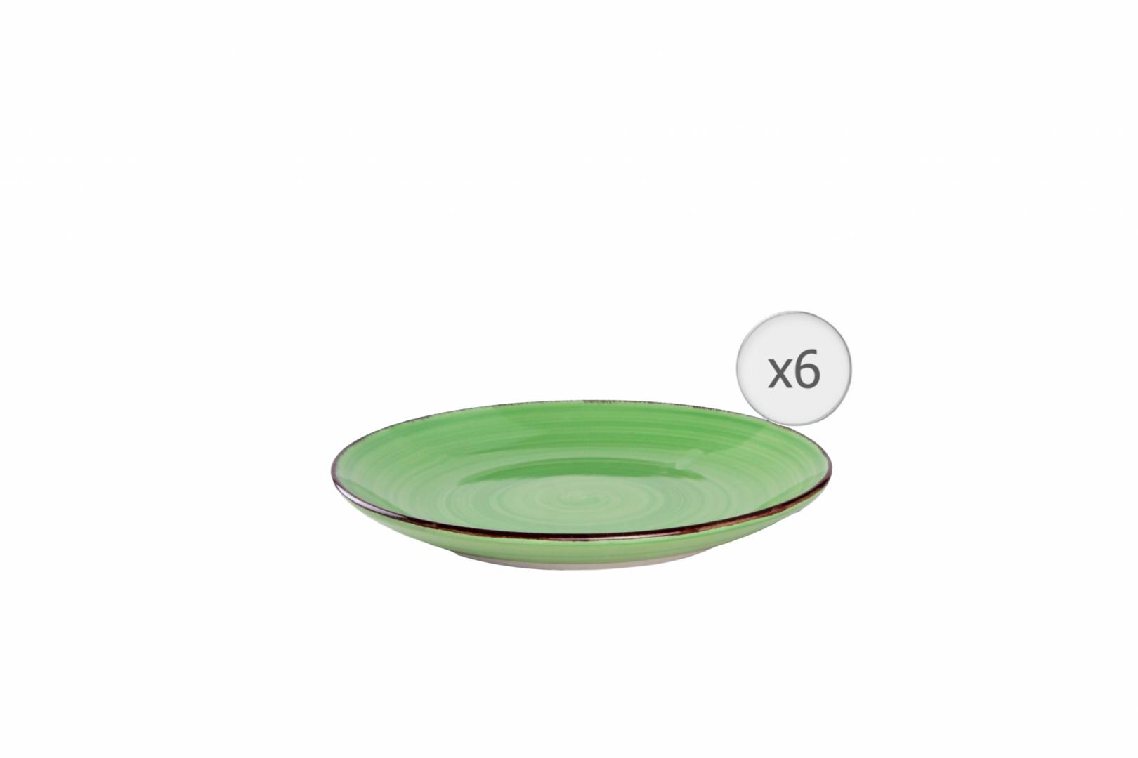 SET 6 FARFURII DESERT, CERAMICA 19 CM, GALA GREEN, ART