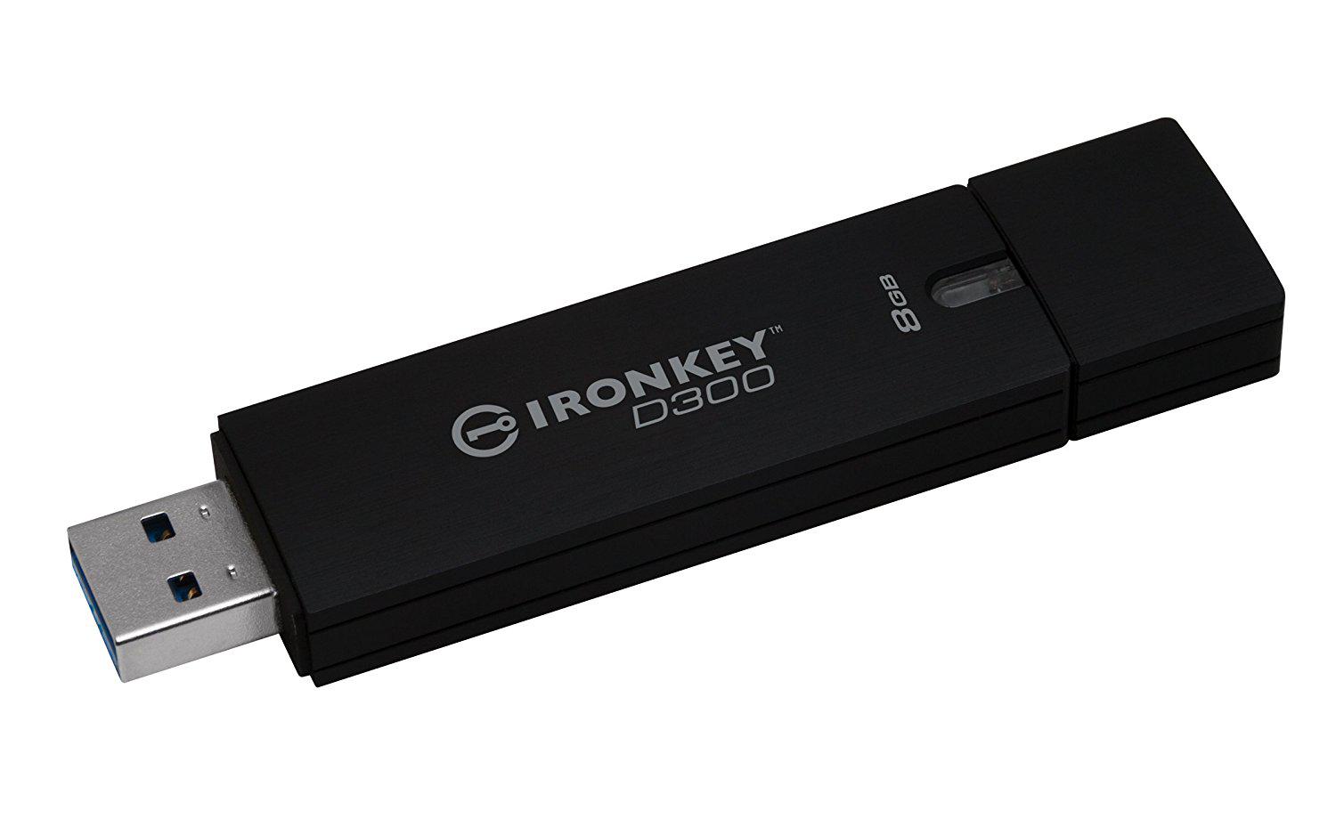 Memorie USB Flash Drive Kingston, 8GB, IronKey D300 Managed Encrypted,