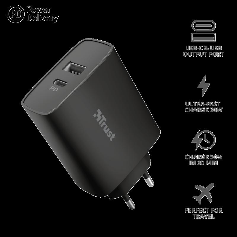 Incarcator rapid pentru perete QMAX USB C+A WALL CHARGER PD - imagine 3