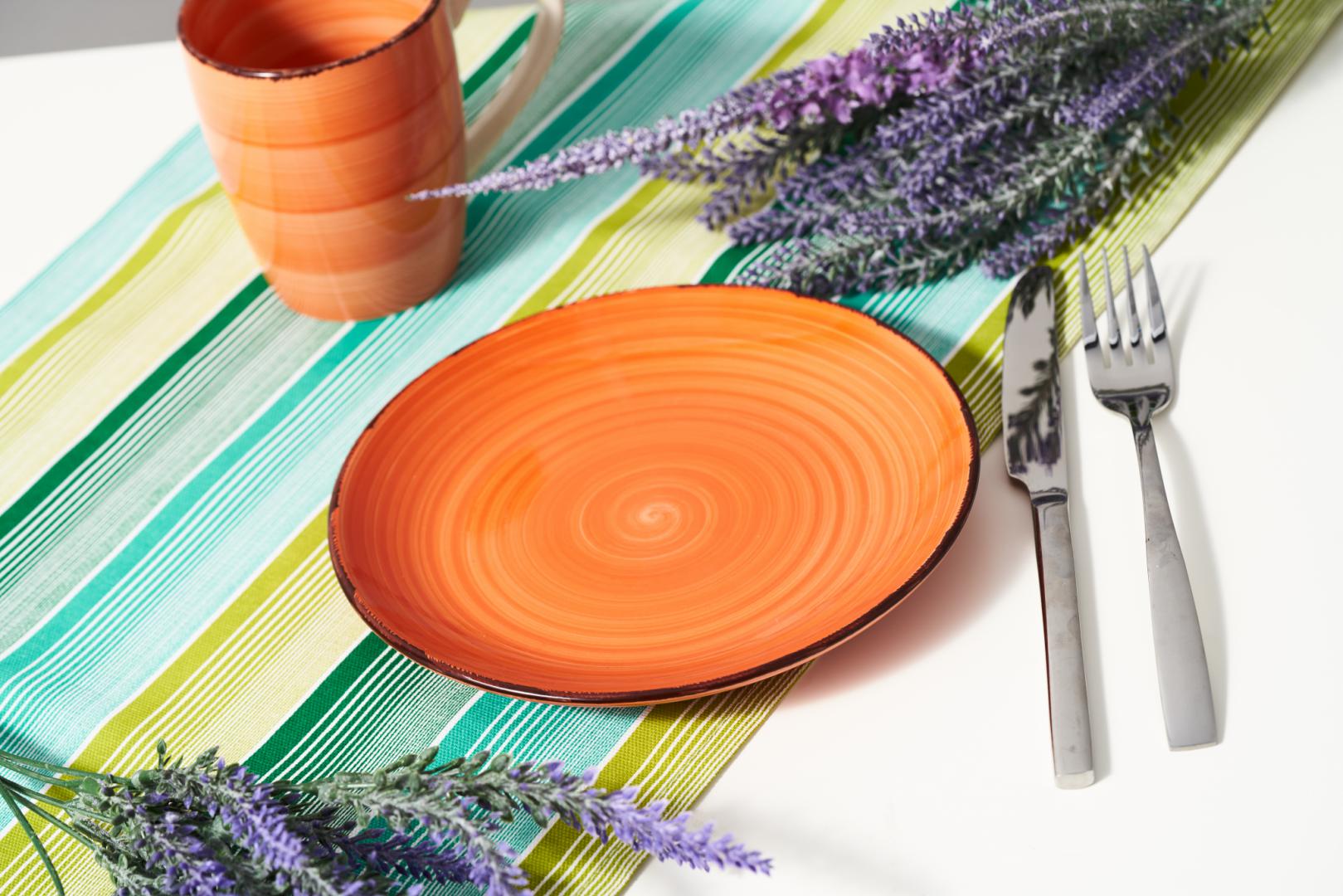 SET 6 FARFURII DESERT, CERAMICA 19 CM, GALA ORANGE, ART - imagine 4