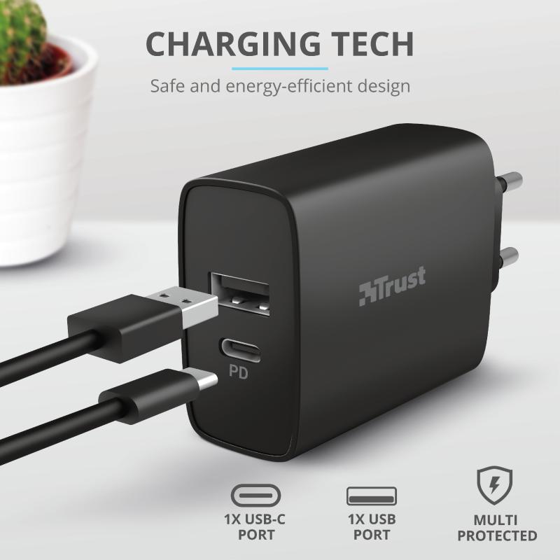 Incarcator rapid pentru perete QMAX USB C+A WALL CHARGER PD - imagine 5
