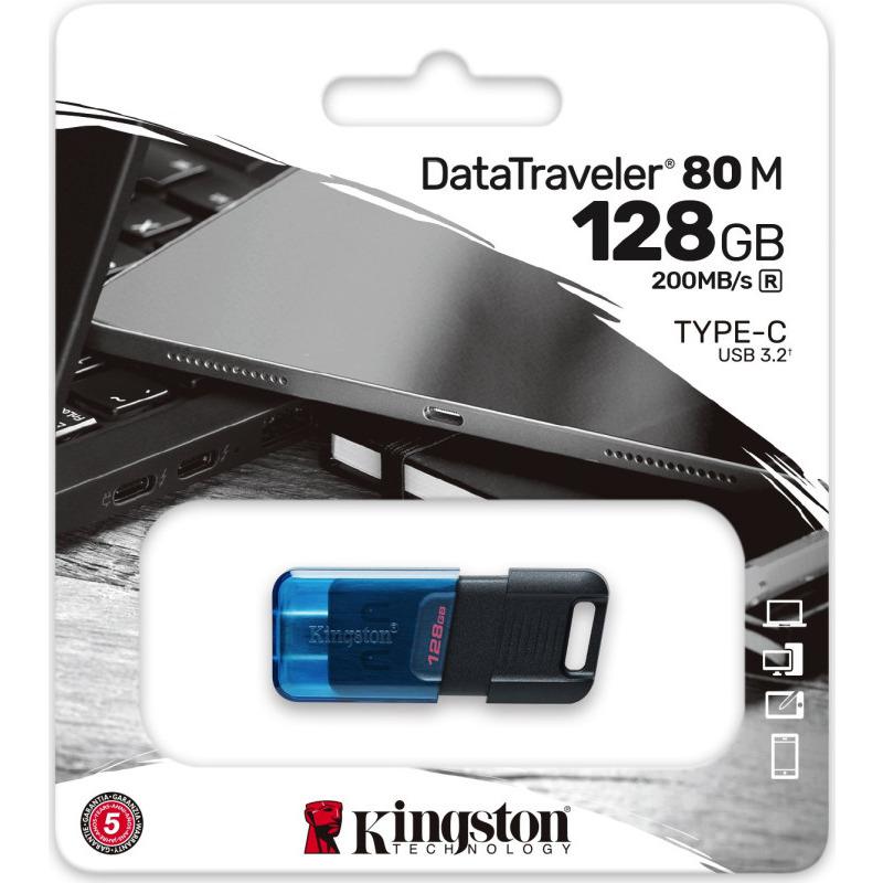 Memorie USB Flash Drive Kingston 128GB Data Traveler 80, USB-C - imagine 3