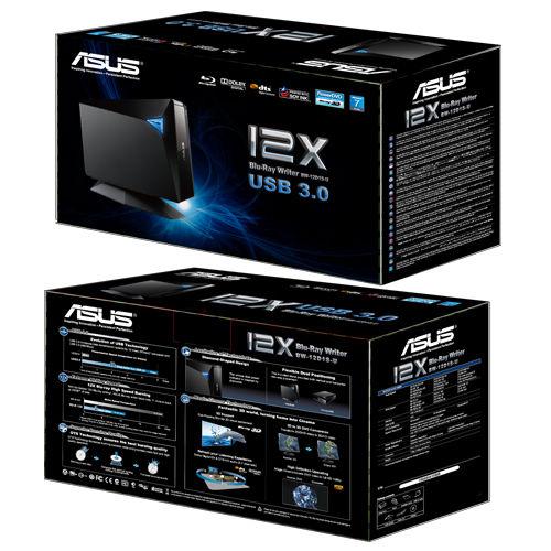 Unitate Optica BLU-RAY Writer Asus TurboDrive BW-12D1S-U 12X USB 3.0 - imagine 3